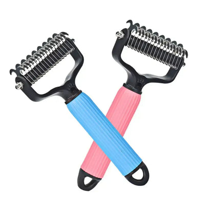 Ultimate Pet Grooming Tool - Stainless Steel Double-Sided Comb for Dogs, Effortless Shedding Removal & Tangle-Free Coat Maintenance!