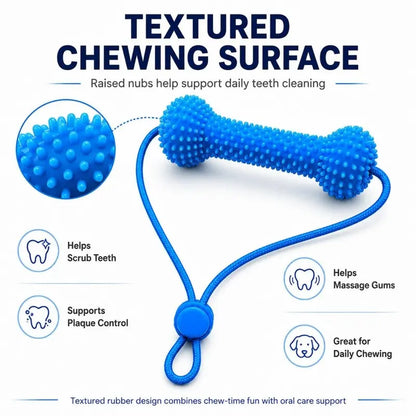 Adjustable Neck Strap Dog Tooth Cleaning Chew Stick, Tooth Cleaning Bite Stick, Made of Bite-Resistant Rubber, Specially Designed Oral Care Tools for Small, Medium and Large Dogs, Dog Mouth Opener for Cleaning Teeth, Pet Oral Care Tooth Chew Toy