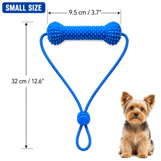 Adjustable Neck Strap Dog Tooth Cleaning Chew Stick, Tooth Cleaning Bite Stick, Made of Bite-Resistant Rubber, Specially Designed Oral Care Tools for Small, Medium and Large Dogs, Dog Mouth Opener for Cleaning Teeth, Pet Oral Care Tooth Chew Toy