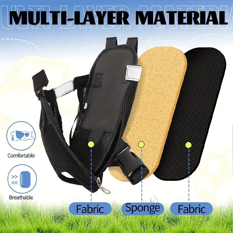 Solid Black Comfortable Fabric Puppy Carrier Backpack for Small Dogs & Cats - Legs-Out Travel Bag with Front Carrier for Hands-Free Transport