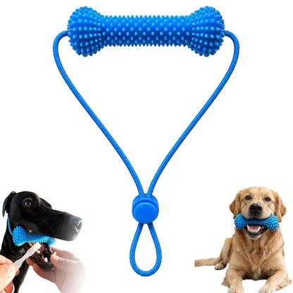 Adjustable Neck Strap Dog Tooth Cleaning Chew Stick, Tooth Cleaning Bite Stick, Made of Bite-Resistant Rubber, Specially Designed Oral Care Tools for Small, Medium and Large Dogs, Dog Mouth Opener for Cleaning Teeth, Pet Oral Care Tooth Chew Toy
