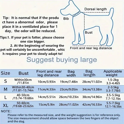 Solid Black Comfortable Fabric Puppy Carrier Backpack for Small Dogs & Cats - Legs-Out Travel Bag with Front Carrier for Hands-Free Transport
