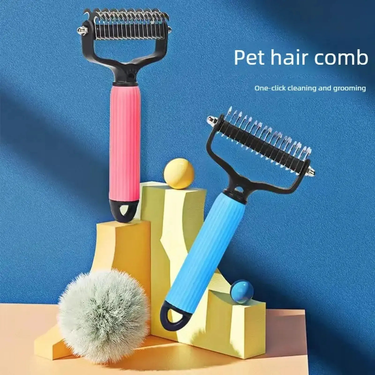Ultimate Pet Grooming Tool - Stainless Steel Double-Sided Comb for Dogs, Effortless Shedding Removal & Tangle-Free Coat Maintenance!