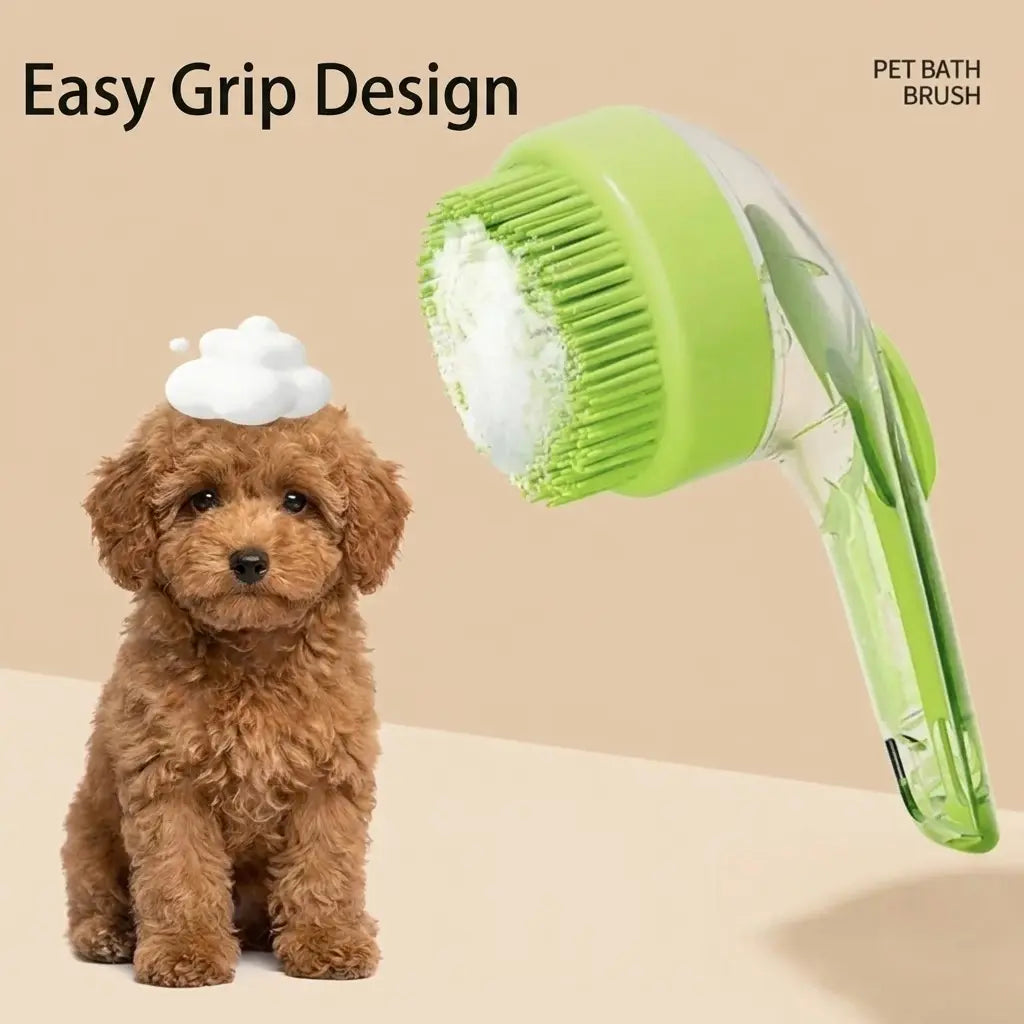 2026 Universal 2-In-1 Pet Bath & Grooming Brush with Soap Dispenser - Ergonomic, Deshedding Tool for Dogs & Cats, Enhances Blood Circulation, Saves on Dry Shampoo
