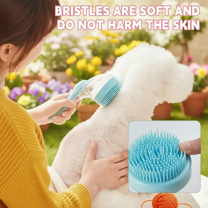 2026 Universal 2-In-1 Pet Bath & Grooming Brush with Soap Dispenser - Ergonomic, Deshedding Tool for Dogs & Cats, Enhances Blood Circulation, Saves on Dry Shampoo