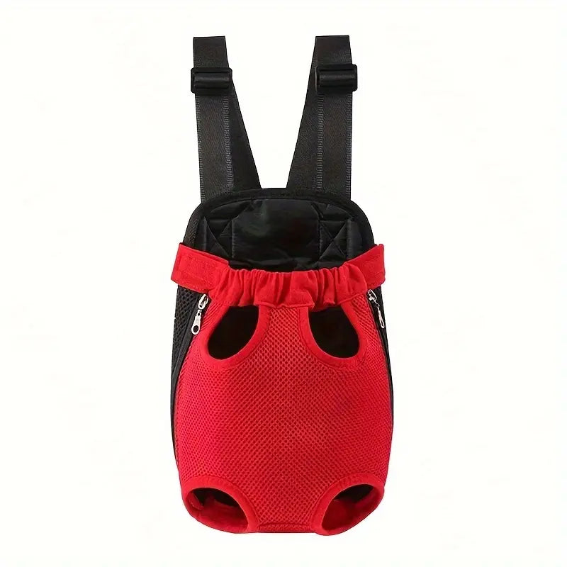 Solid Black Comfortable Fabric Puppy Carrier Backpack for Small Dogs & Cats - Legs-Out Travel Bag with Front Carrier for Hands-Free Transport