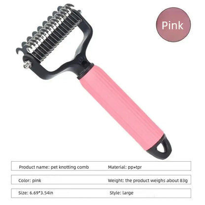 Ultimate Pet Grooming Tool - Stainless Steel Double-Sided Comb for Dogs, Effortless Shedding Removal & Tangle-Free Coat Maintenance!